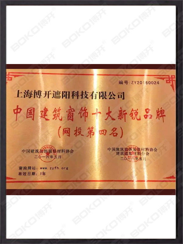 中國(guó)建筑窗飾十大新銳品牌